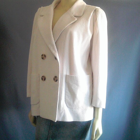 Cartonnier Anthropologie Ivory Corduroy Oversized Peacoat Sm - Picture 3 of 8